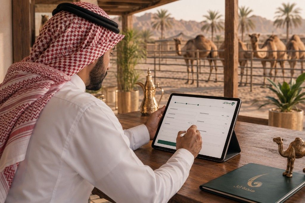 تقديم طلب تصريح إلكتروني للإبل عبر منصة إبل